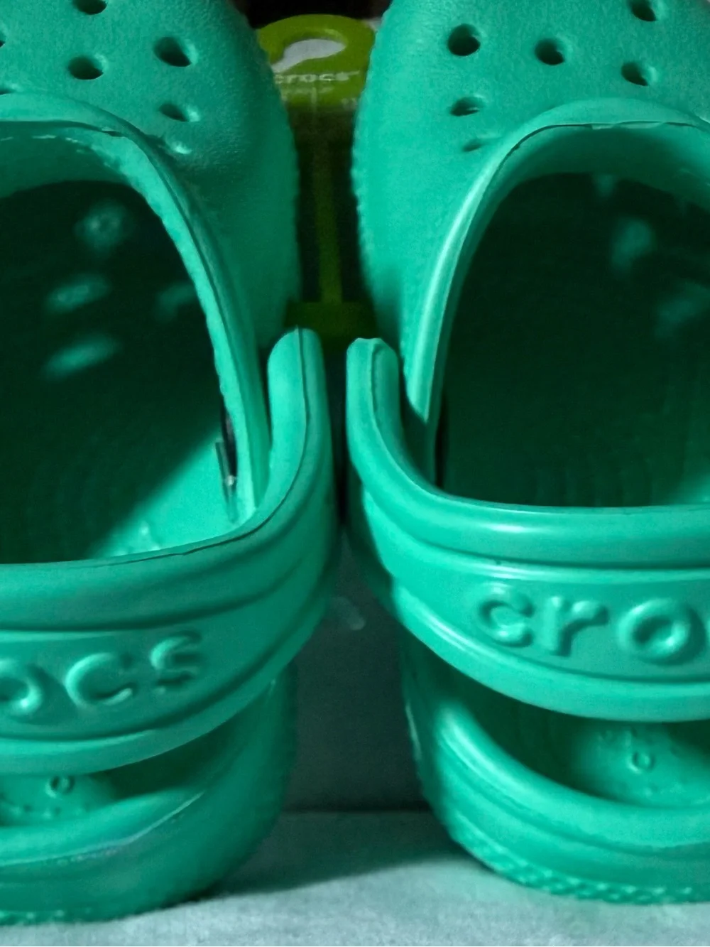 CROCS Kids Teal Green Slip-On Clog with Heel Strap